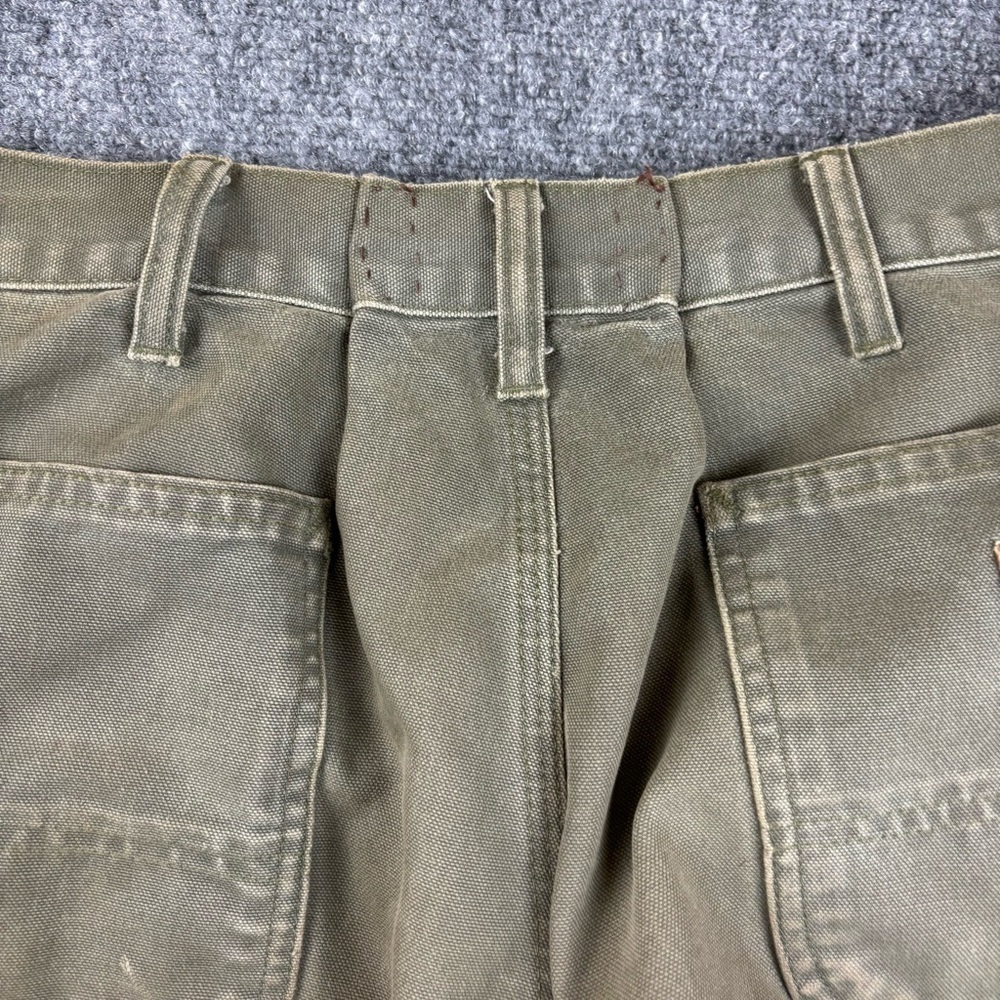 CARHARTT Men’s Grey/green Khaki Utility Cargo Work Pants Worn size: 34 - Picture 5 of 9